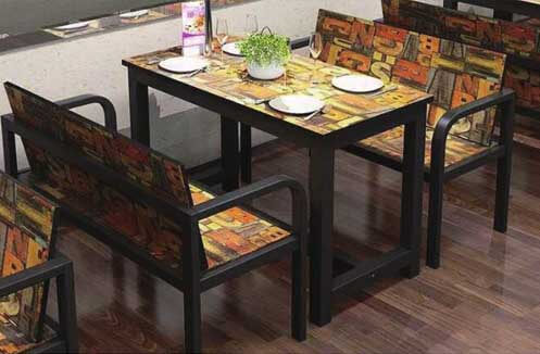 Mẫu bàn ghế gỗ nhà hàng đẹp ấn tượng HOY TM 185